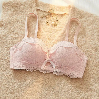 YEMOMO Lace Sexy Bra Set Padded Push Up Small Bust Lift Shaping Half Cup Concealed Bottom Intimate Underwear Set for Women  S-XL