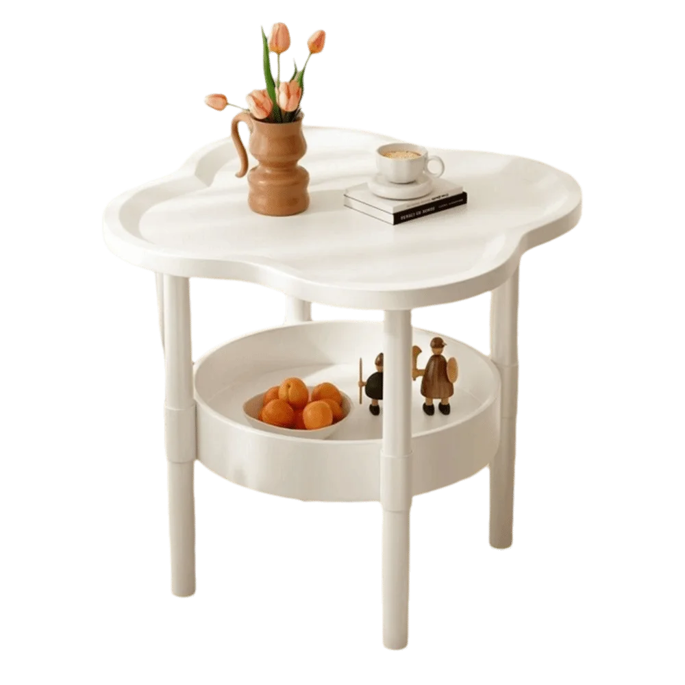Trendy 40*40CM Side Table Plastic Samll End Table With Storage Easy to Assemble Bedside Table for Living Room