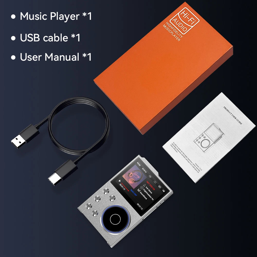 Hi-Fi Digital Audio MP3 Player Lossless DSD High Definition Portable MP3 Music Player Built-in 16GB Walkman Supports 20 Language