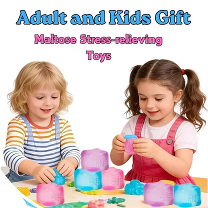 Trending Needoh Nice Ice Baby Fidget Cube 4 Pack Super Solid Squish Sensory Toys Non-toxic Squeeze Toys for ADHD and Autism Gift