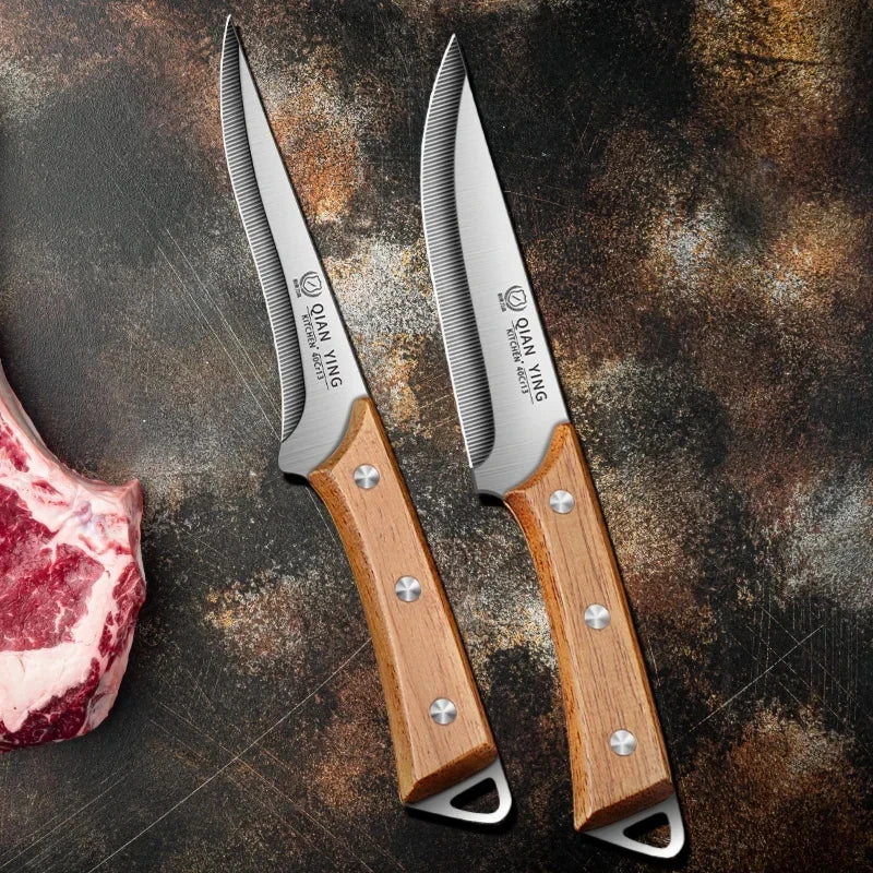 Professional boning knives and high-hardness kitchen knives are suitable for slaughtering pigs, cattle and sheep in the kitchen