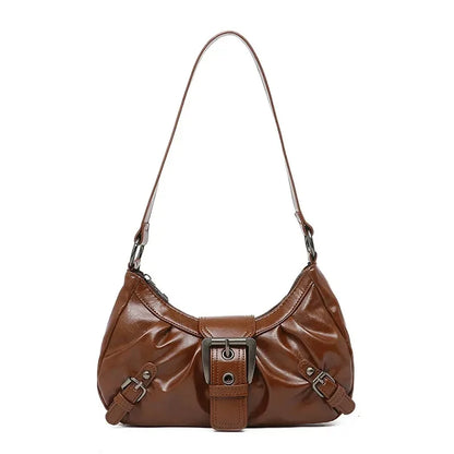Retro Y2K  Pleated Hobo Shoulder Bag for Women Hot Selling Maillard Style Underarm Bag Clutch Handbags for Travel Work Shopping