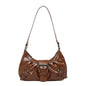 Retro Y2K  Pleated Hobo Shoulder Bag for Women Hot Selling Maillard Style Underarm Bag Clutch Handbags for Travel Work Shopping