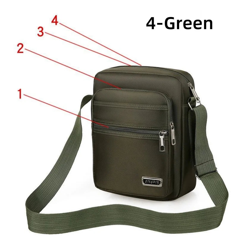 Waterproof Men Crossbody Bags Male Nylon Shoulder Bags Boy Messenger Bag Man Handbags For Travel Casual Large Satchel Grey Bags