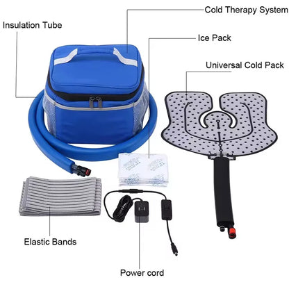 Medical Cold Therapy System Ice Machine Cryotherapy Freeze Kit with Universal Pad for Pain Relief Knee Hip Leg Injury Recovery