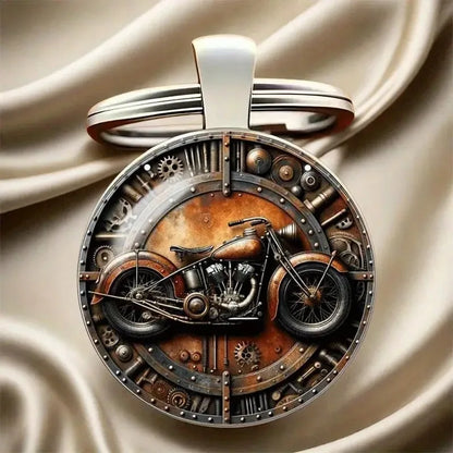 Noter New 8 Styles Unique 2D Flat Keychain Retro Anchor Knight Motorcycle Pattern Car Backpack Charm Pendant Decoration Key Ring