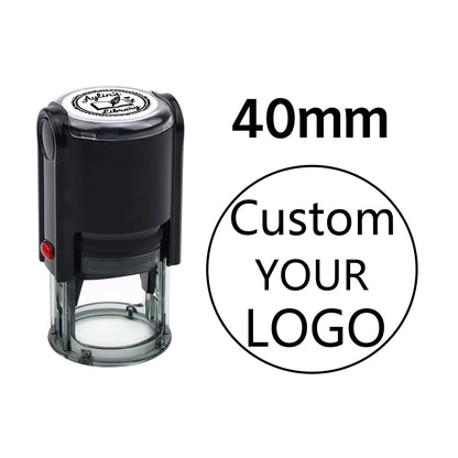 Custom Logo Round Stamp Personalized Image Self Inking Stamper Customized Business Logo Text Stamps-4 Sizes-5 Ink Color Options