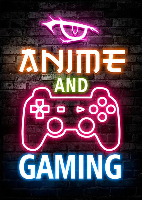Gaming Neon Eat Sleep Game Repeat  Canvas Posters Gamer Room Decor Canvas Print Art for Home Esports Bedroom Decor Gift Painting