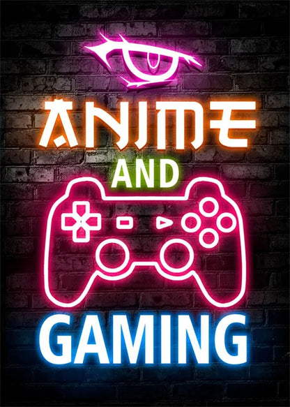 Gaming Neon Eat Sleep Game Repeat  Canvas Posters Gamer Room Decor Canvas Print Art for Home Esports Bedroom Decor Gift Painting