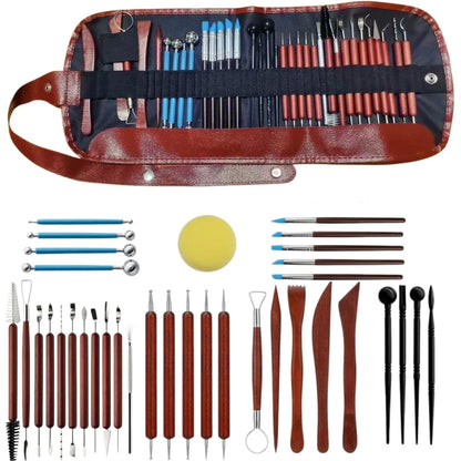 Pottery Clay Sculpting Tools Kit  Ceramic Wax Clays Carving Tools for Art Craft Pottery Sculpting Modeling Tool Set