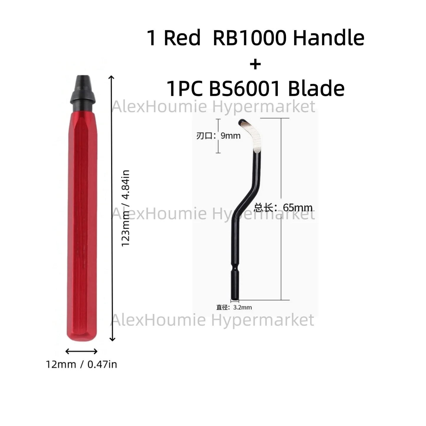 RB1000 Hand Metal Deburring Tool Red with 360 Degree Rotating Blades for 3D Printing Wood Metal Plastic Aluminum Copper Steel
