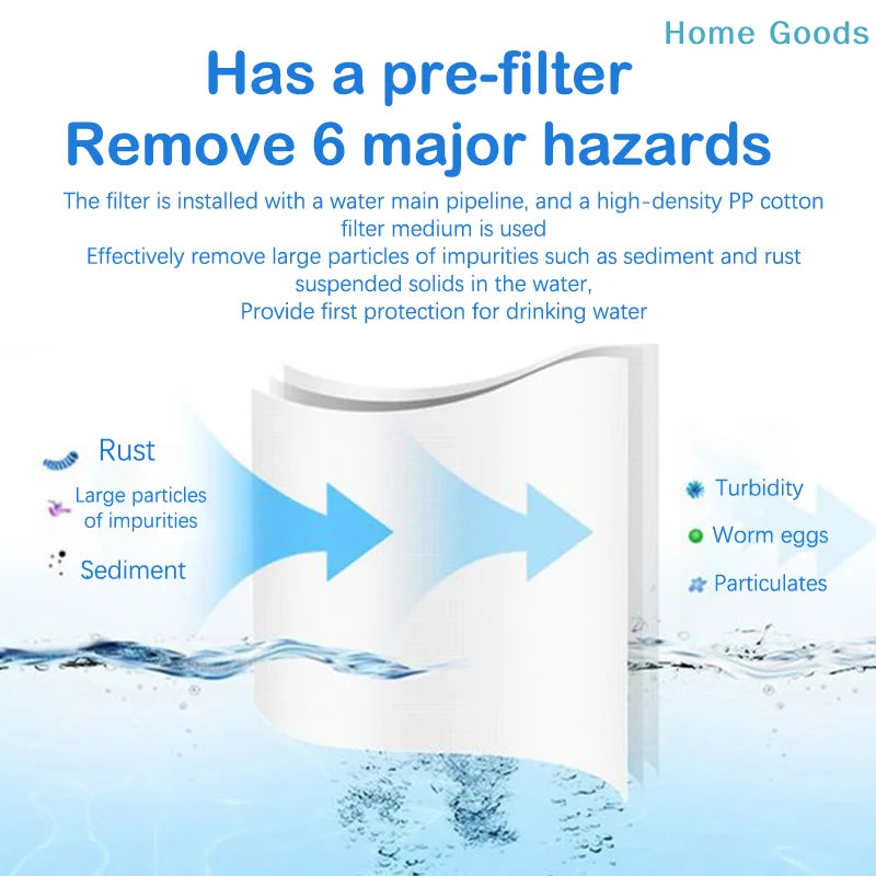 Pre-Filter Water Filter PP Cotton Filter Purifier Removal Heavy Metal Purifier Shower Washing Machine Filter Home Healthproduct