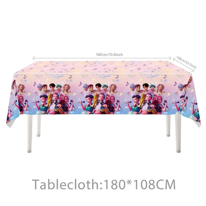 Demon Hunting Team Disposable Tableware Tablecloth Gift Bag Birthday Party Decoration Supply Classroom Reward Prize Fun Toy Gift