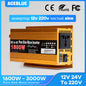 Inwerter 12V 220V Czysta Sinusoida 1600W 2200W 3000W DC 12V Na AC 220V Przenośny Zasilacz Przetwornica Samochodowy Inwerter Solarny