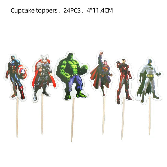 Avengers Marvel Party Decorations SuperHero Theme Tableware Kit Balloon Deco Happy Birthday Banner Supplies for Boys Favors Gift