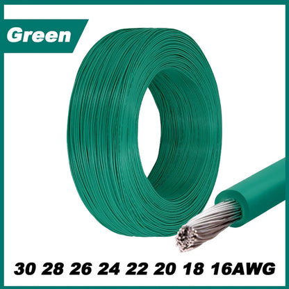 12Colors 1007 Stranded Electric Wire 5/10M 30/28/26/24/22/20/18/16AWG PVC Insulated Tinned Plating Copper Cable for DIY LED Line