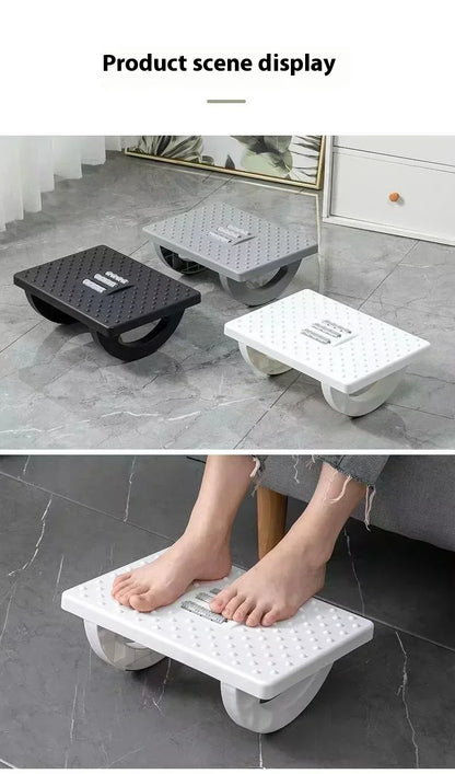 Home/Office Footrest Under Desk Foot Stool Anti-Crossed Legs Semi-Circular Rocking Anti-Slip Massage Roller Footrest