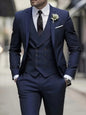 Men's Business Formal Suit 3-Piece Single Breasted Notch Lapel Solid Double Breasted Vest Elegant Office Party Wedding