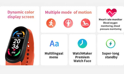 Lenovo Waterproof Smart Watch MenWomen Fitness Smart Bracelet Sports Band Heart Rate Blood Pressure Monitor Multi-function Watch