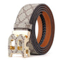 High Quality 3.4cm Leather Business Men Belt Luxury Brand Designer famous  work Belts for men Jeans Strap Male Buckle belt