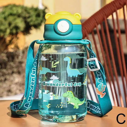 650ml Cute Kids Water Bottle with Straw Free BPA Leakproof Outdoor Portable Children's Cups School Water Bottle for Children