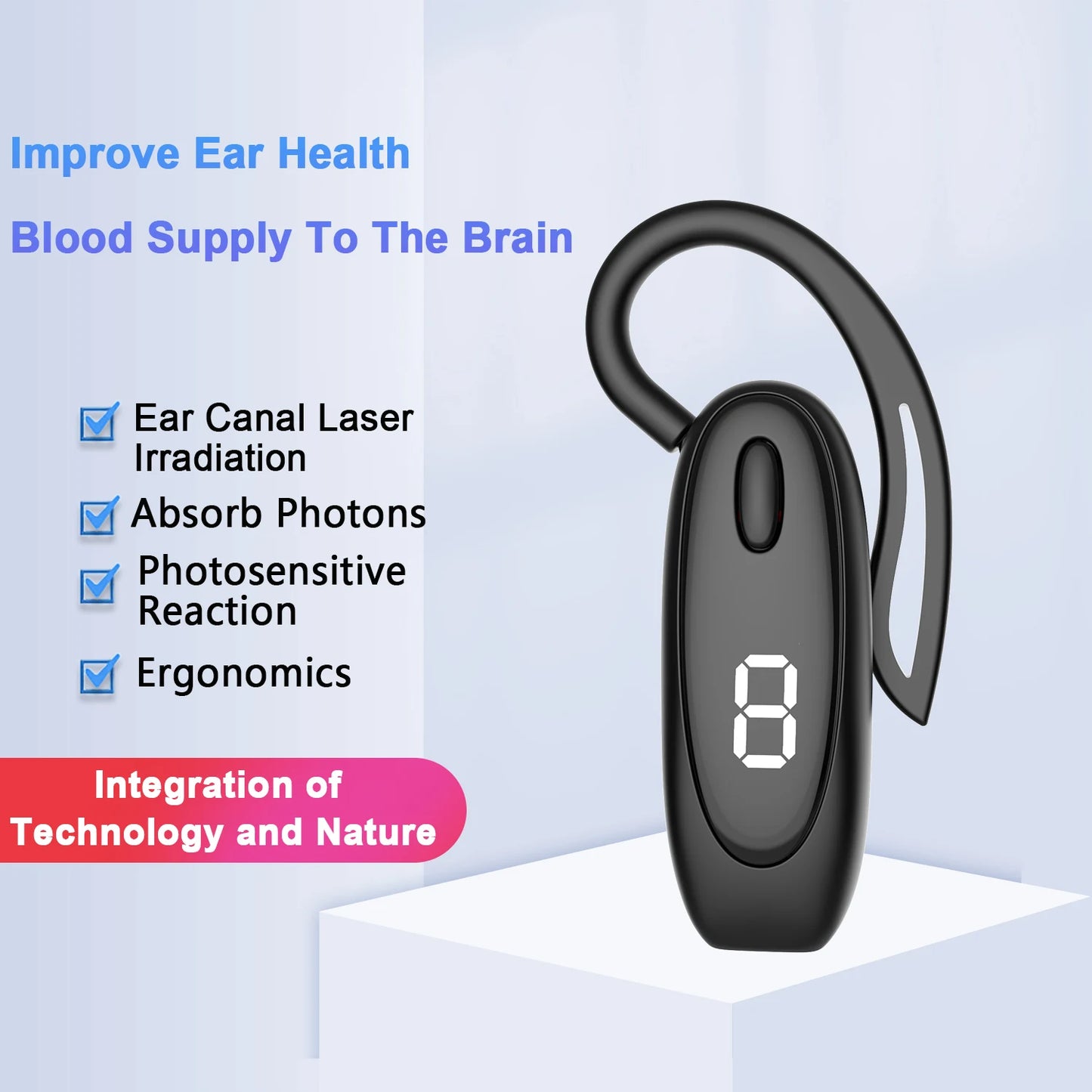 Smart nanometer 650nm Tinnitus Ear Laser Therapy Irradiation Tinitus Otitis Media Deafness Treatment Ear-hanging Style Earplug