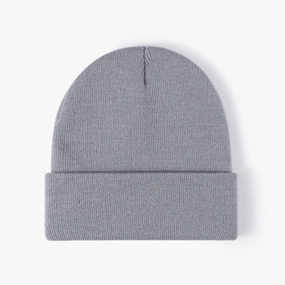 Customized Printed Logo Winter Knitted Keep Warm Cold Cap Unisex Solid Color Hip Hop Crochet Skull Beanie Hats