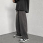 Boyfriend Style Vintage Solid Draped Denim Jeans, Loose Straight Korean High Street Y2K Hip Hop Floor-Length Wide Leg Pants