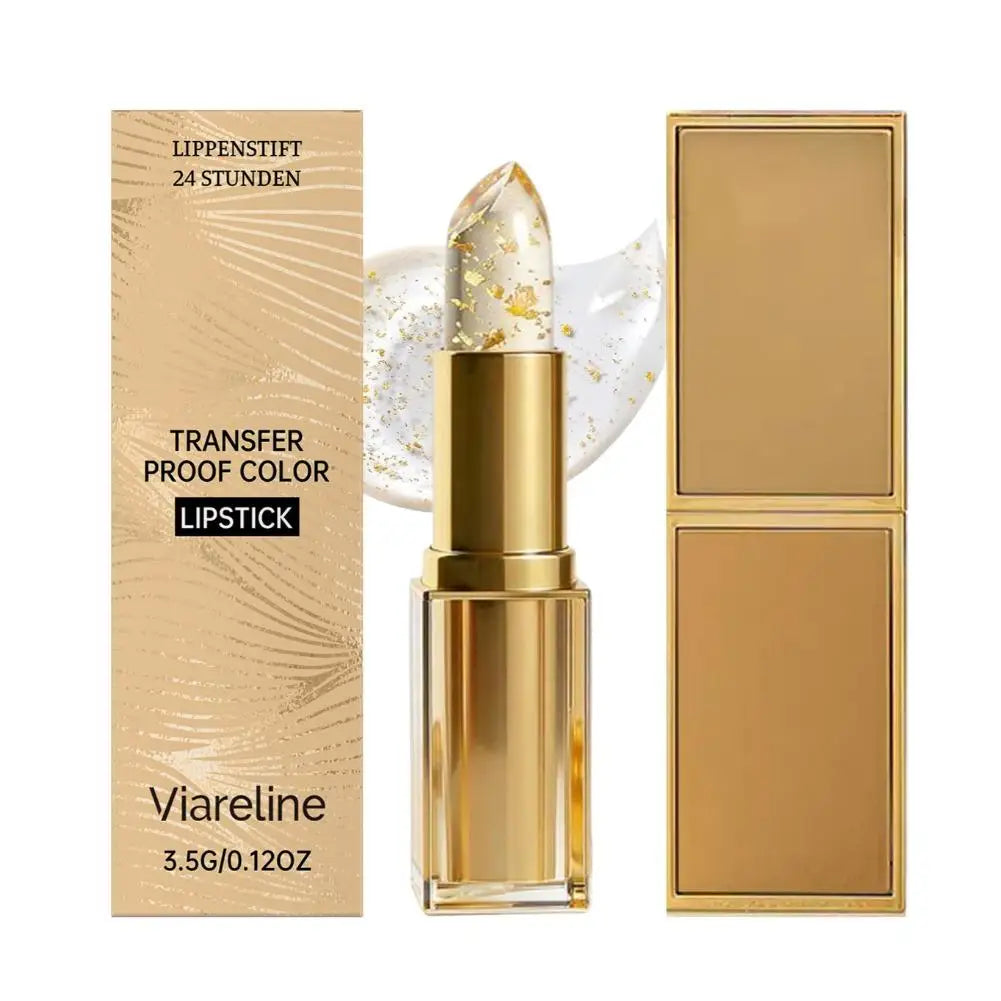 Gold Crystal PH Color Changing Lipstick Hyaluronic Acid Moisturizing Lip Balm Fade Lip Line Relieve Dryness Non Greasy Lip Gloss