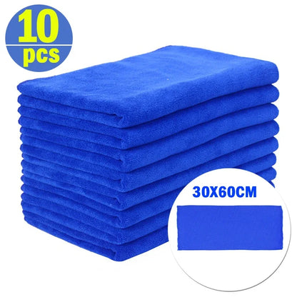 1-20Pcs Soft Microfiber Car Cleaning Towel Drying Cloth Hemming Wash Towel Water Suction Polishing Car Motorcycle Cleaning Tools