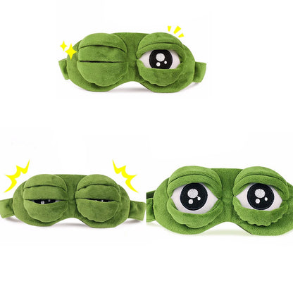 1PC Green 3D FROG Sleeping Mask Eyeshade Plush Eye Cover Travel Cartoon Eyeshade for Eye Travel Relax Sleeping Gift