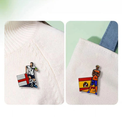 2026 USA Canada Mexico Football Pin Badge Cartoon Alloy Unisex Soccer Player Souvenir Brooch DIY Clothes Bags Hat Scarf Jeans