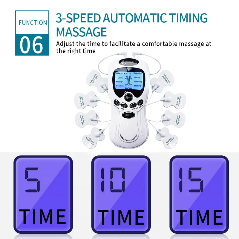 Electric Tens Unit Massager Muscle Digital Massage Electric Body LCD Display Machine Meridian Physiotherapy Digital Massage Tool