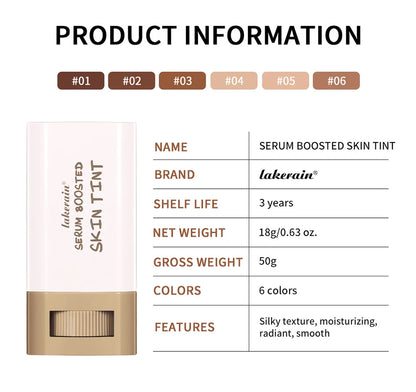 Lakerain Solid Tinted Moisturizing SerumB, Weightless, Breathable, Second-Skin Feel, eauty Balm Serum Boosted Skin Tint Makeup