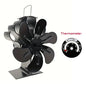 6leaf fireplace fan,winter warm home efficient heat distribution Winter fireplace fan Hot blast stove fan ecological quiet black