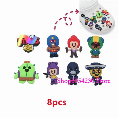 Brawl Stars Happy Birthday Party Supplies Set Cartoon Game Theme Tableware, Paper Plates & Backdrop Decorations for Celebrations
