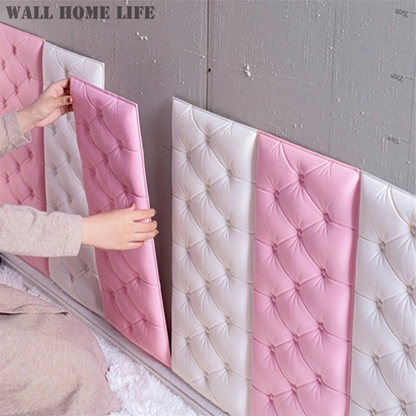 Self adhesive anti-collision soft foam pad 3D tatami thick wall sticker wallpaper for children's bedroom living room wall pad