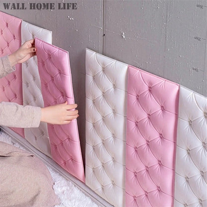 Self adhesive anti-collision soft foam pad 3D tatami thick wall sticker wallpaper for children's bedroom living room wall pad