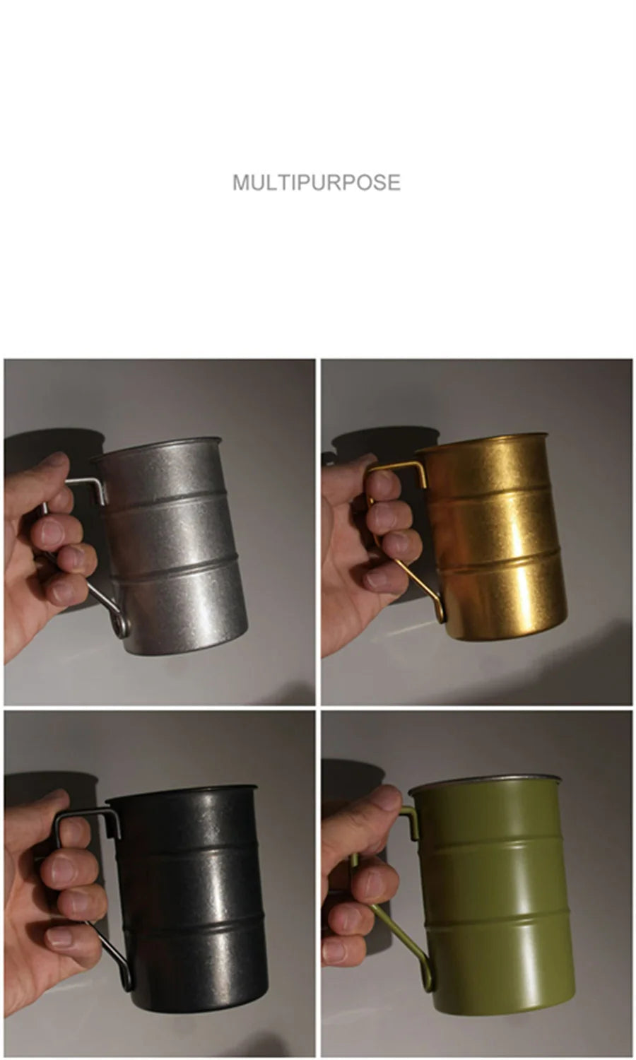 Outdoor 304 Stainless Steel Marco Mug, Industrial Style, Retro Old Creative, Coffee, Camping, Picnic, Beer Mugs