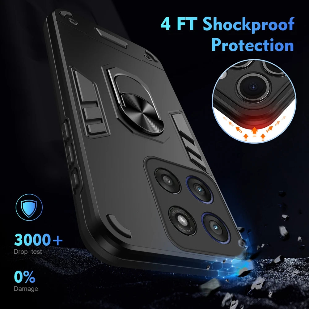 For Motorola Moto G56 5G Case Shockproof Armor Magnetic Holder Ring Case For Moto G56 G 56 MotoG56 Camera Lens Protect Cover