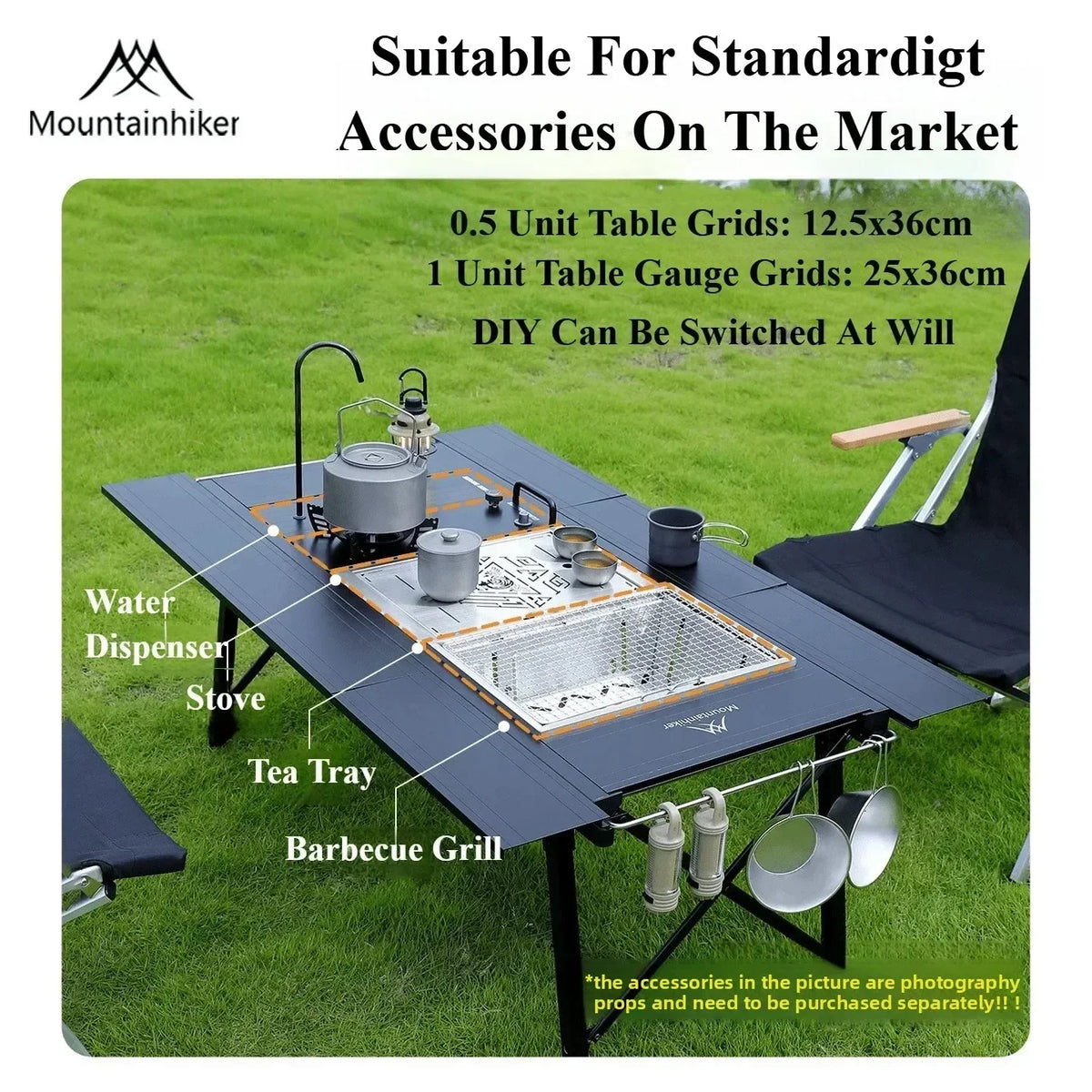 Mountainhiker Folding IGT Camping Lift Table Portable Outdoor Cooking System Multi-Purpose 3-5 Person Table for Camping
