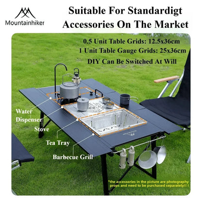 Mountainhiker Folding IGT Camping Lift Table Portable Outdoor Cooking System Multi-Purpose 3-5 Person Table for Camping