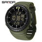 SANDA New 6256 Men's Electronic Watch Large Dial Outdoor Waterproof Sports Watch Night Light Alarm Clock Multi functional Watch