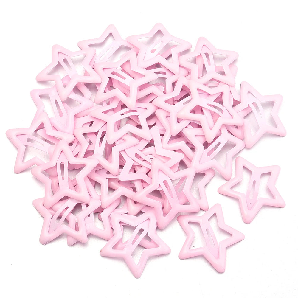 50pcs Colorful Star BB Hair Clips Girls Y2K Cute Star Barrettes Women Simple Metal Snap Clip Headdress Hair Jewelry Accessories