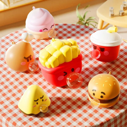 Silicone Pop Bubble Squeeze Toys Quick Rebound French Fries Hamburger Stress-relieving Toys Relieve Anxiety Relaxation