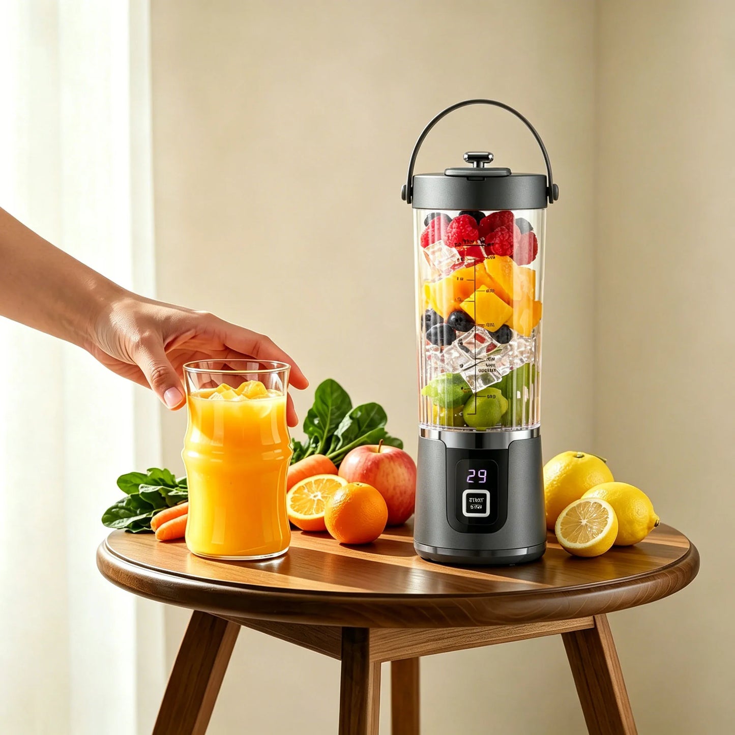 10 Blades Ultra Portable USB Rechargeable Juicer Cup 2 Cups Blender for Juice Smoothie Gym Travel Camping Home Kitchen