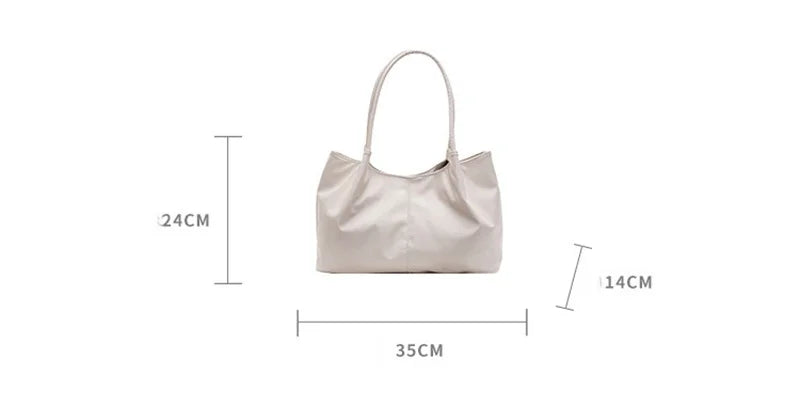 Fashion Women's Bag Large Capacity Tote Daily Commute Women's Shoulder Bag Black Soft PU Leather Handbag Shopping