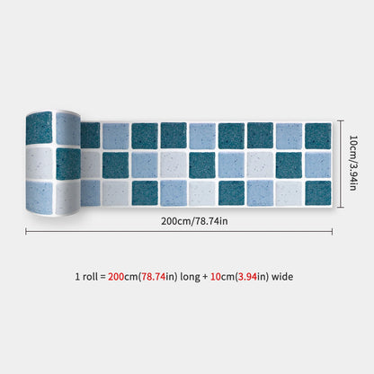 10x200cm Baseboard Sticker Moroccan Mosaic Tile Style Wall Border Sticker DIY Kitchen Bathroom Decoration Waistline Wall Sticker