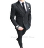 2 Pieces Luxury Men's Striped Wedding CasualTuxedo Men's British Slim Suit Men's Quality Business Social Club Suit Costume Homme