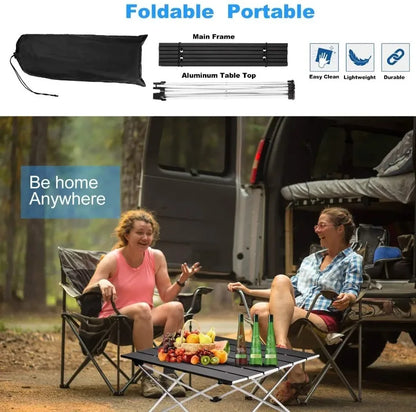 Ultralight Folding Camping Table, High Strength Aluminum, Portable Outdoor Dinner Desk for Picnic BBQ Garden Party, Foldable